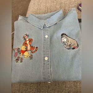 Disney Light Blue Denim Shirt with Winnie the Pooh and Friends
